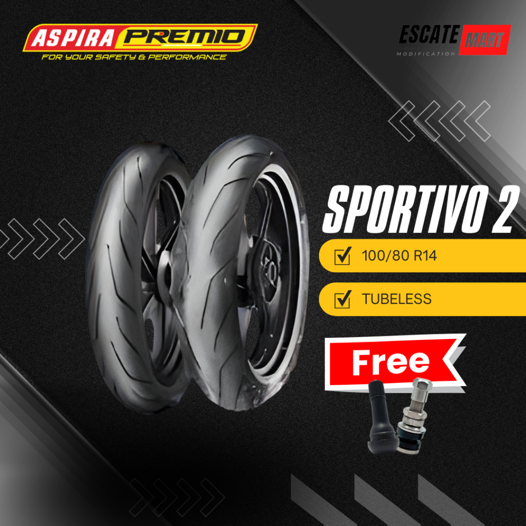 Ban Motor Aspira Premio Sportivo 2 100/80-14 Tubeless | Aspira Premio Sportivo 2 100 80 14 Medium So
