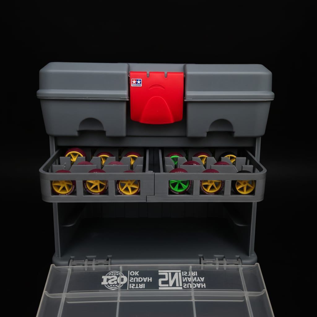HOLDER BAN TAMIYA MINI 4WD 10 SLOT TOOLBOX KRISBOW