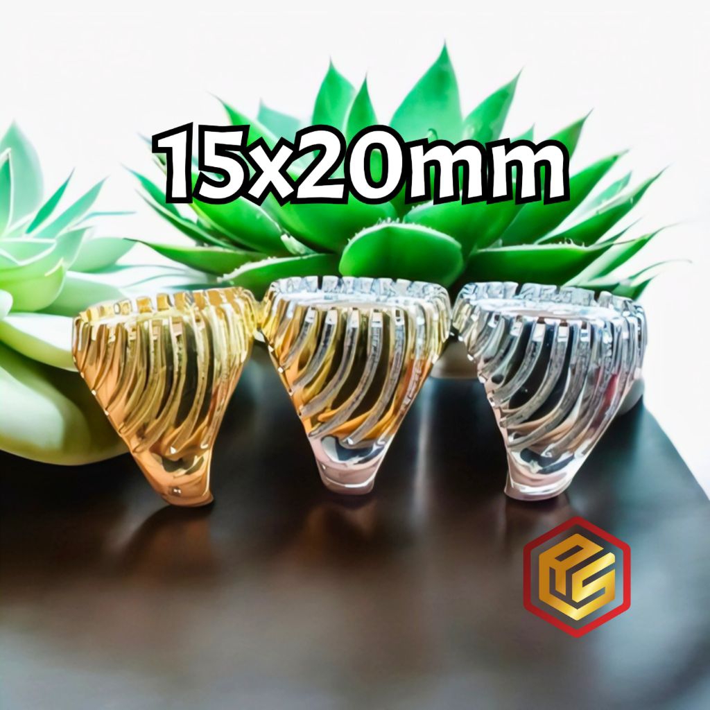 Ikatan Cincin Titanium Tanam 15x20mm Model Zebra