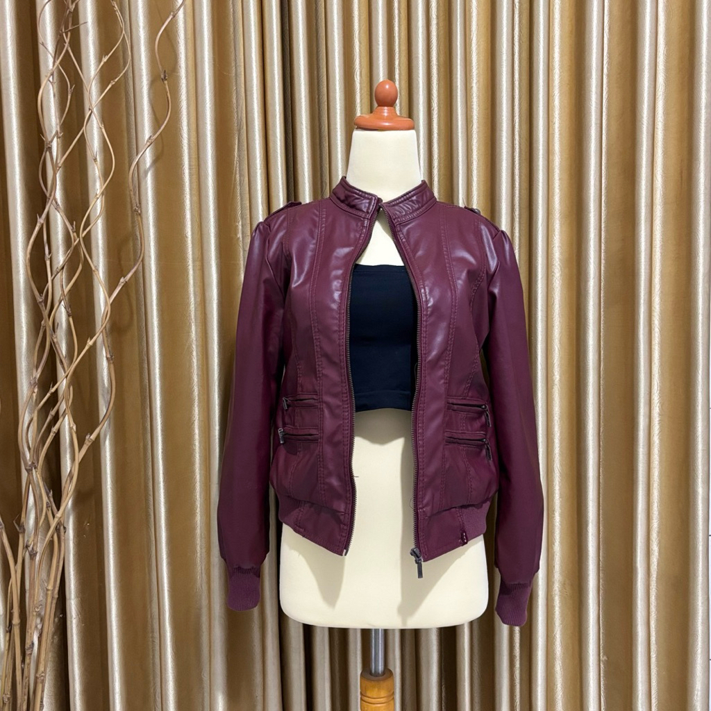 jaket kulit leather jacket ako ori pribadi size XL