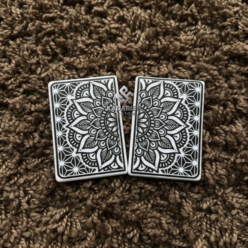 Akrilik Panel Mandala Black White Orion II Full Laser Magnet Kulkas Tutup Baterai