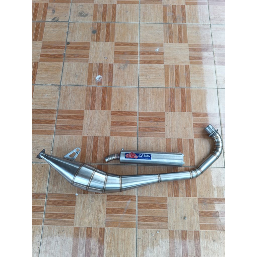 Knalpot satria 2 Tak YY Pang stainles suara garing model samping