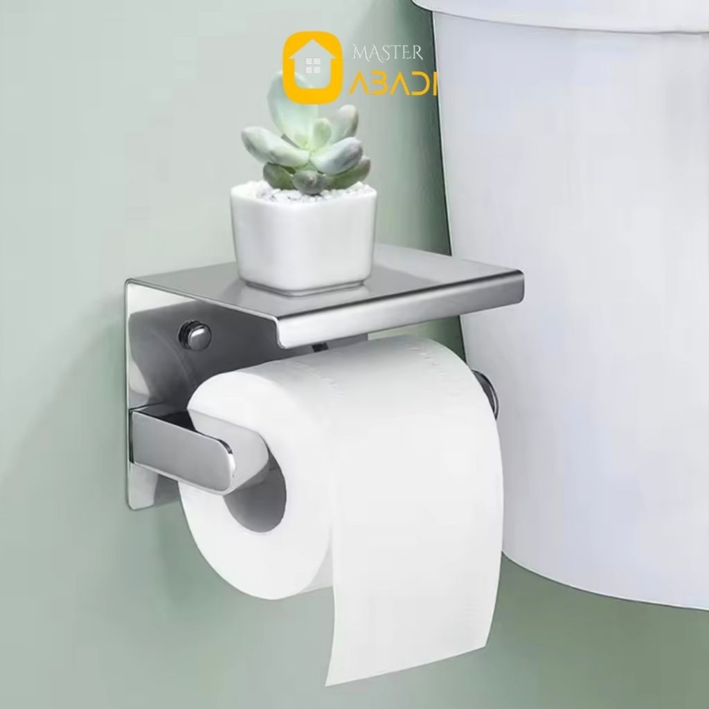 Tempat Tissue Roll Toilet Stainless SUS 304 HP / Tempat Tisu Chrome