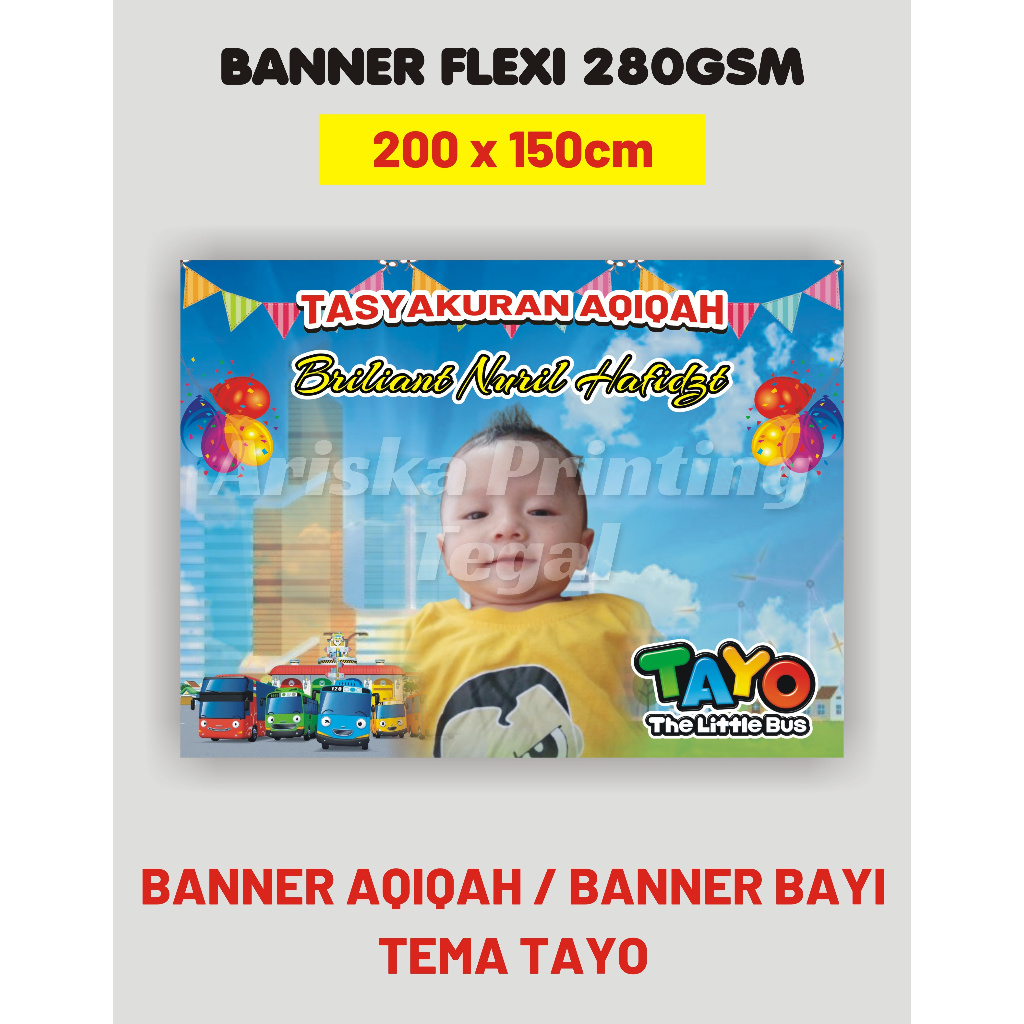 Spanduk Aqiqah Free Design Bebas Custom Murah / Banner Aqiqah Custom Free Input foto Banner Tasyakur
