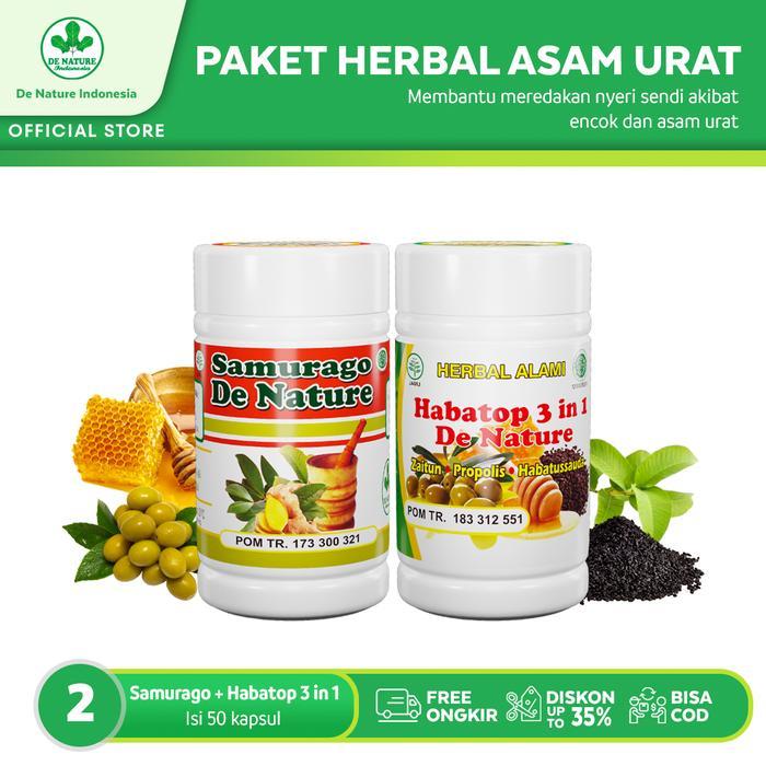 Obat Asam Urat, Nyeri Sendi, Encok, Kaki & Tangan Kesemutan Herbal Asli De Nature Untuk Pria Wanita