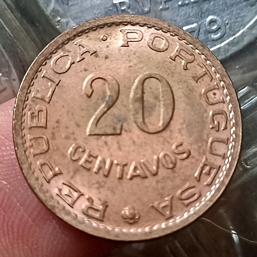 Koin Kuno Timor-Leste ( Portuguese Timor ) 20 Centavos Tahun 1970