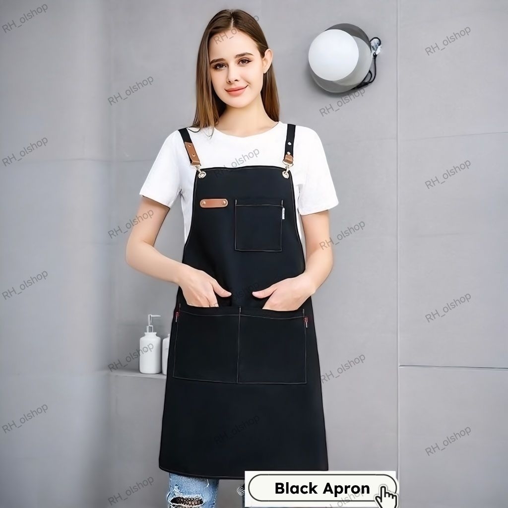 Apron Bahan DRILL Apron Barista Apron Masak Celemek Dapur Apron Barbershop Apron Korean