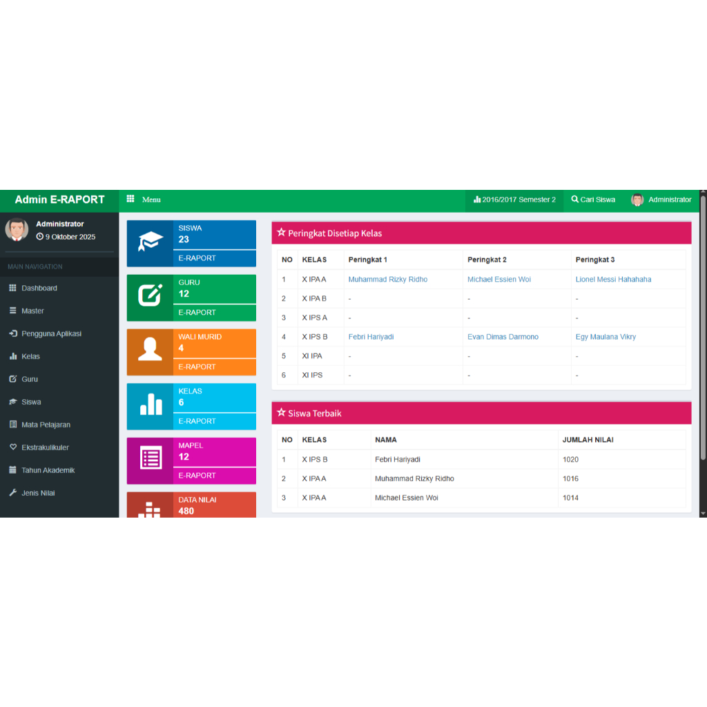 source code Aplikasi E-raport berbasis web php 5.6