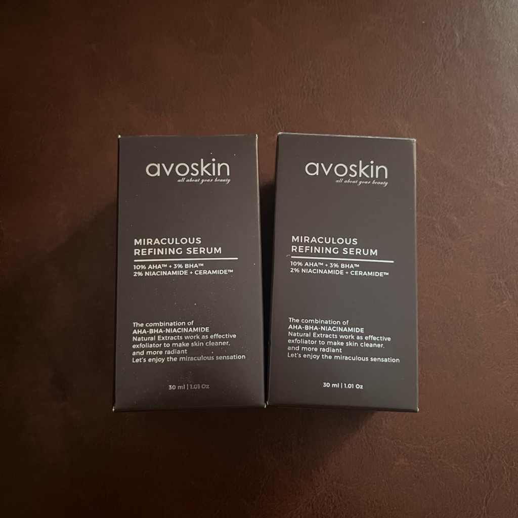 Bukan Preloved - Twinpack Serum Avoskin Miraculous Refining [2x30ml] Exfoliating Serum Eksfoliasi