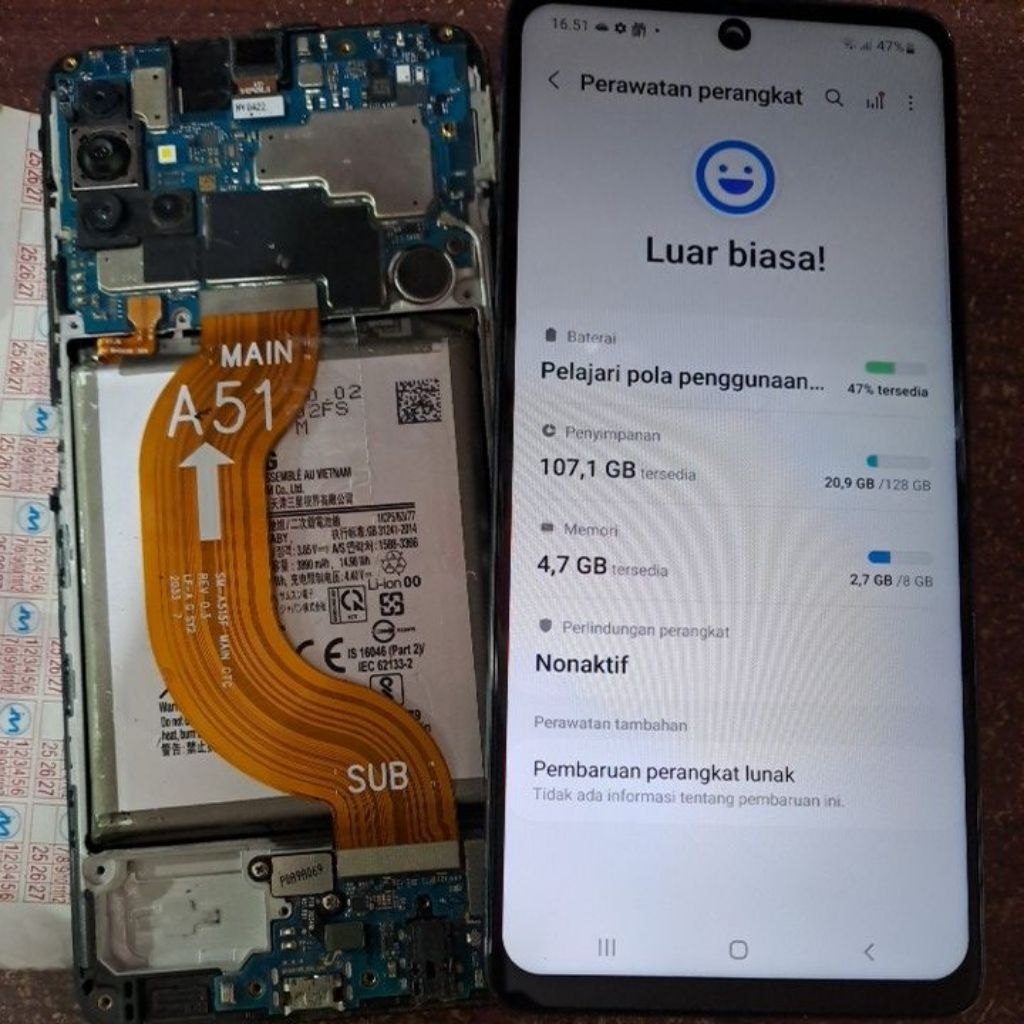 mesin only samsung a51 ram 8/128 normal