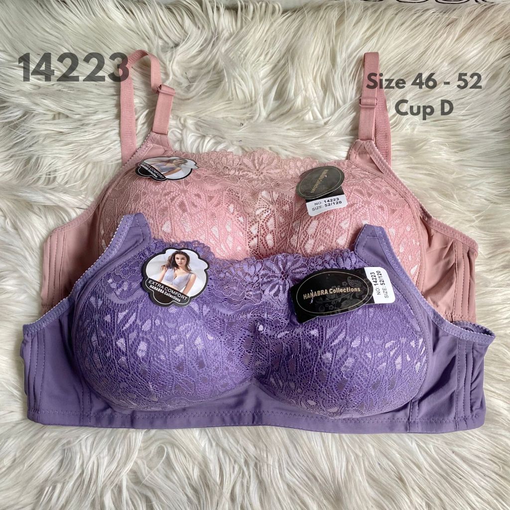 ( 2 PICS) Bh Bra Kemben Renda Cantik Cup Jumbo Ukuran 46-52