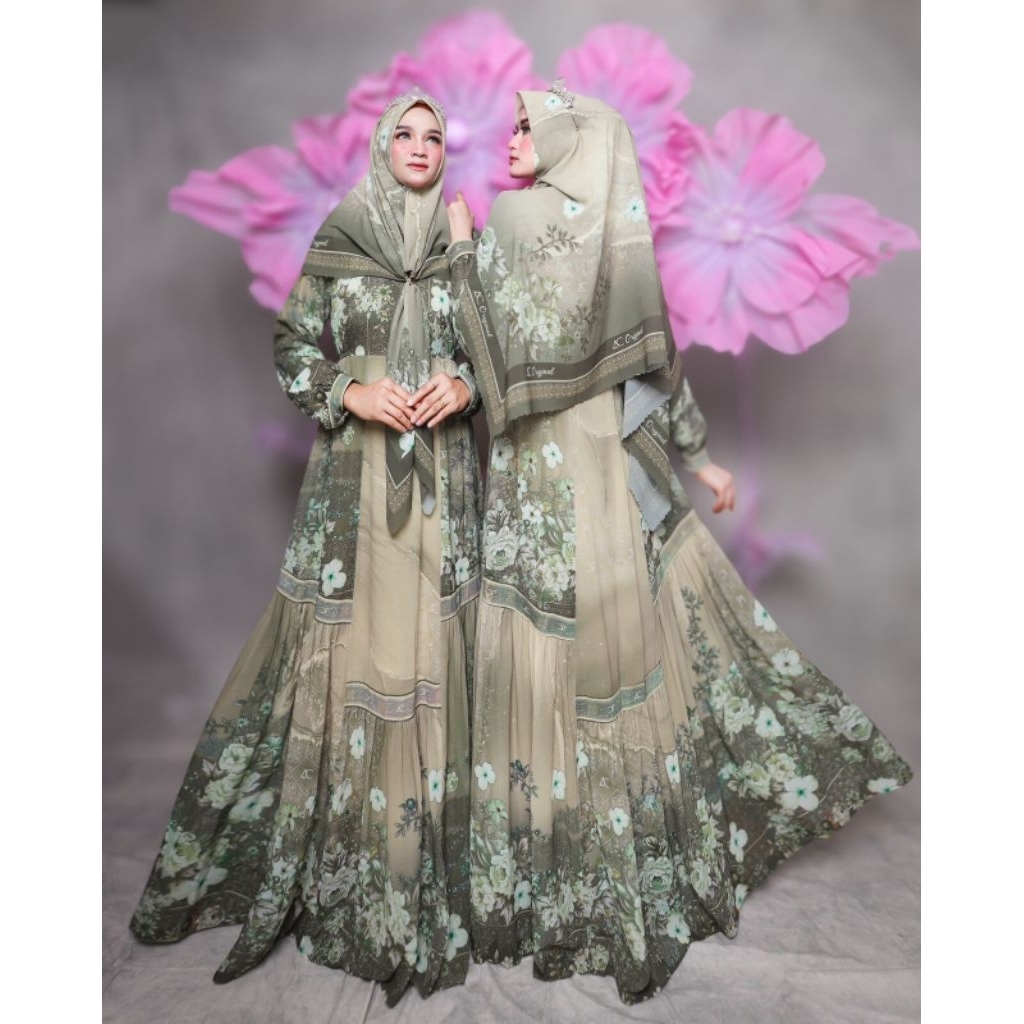 Azzahra alina Kamila anak syari mom  gamis set jilbab by ac original