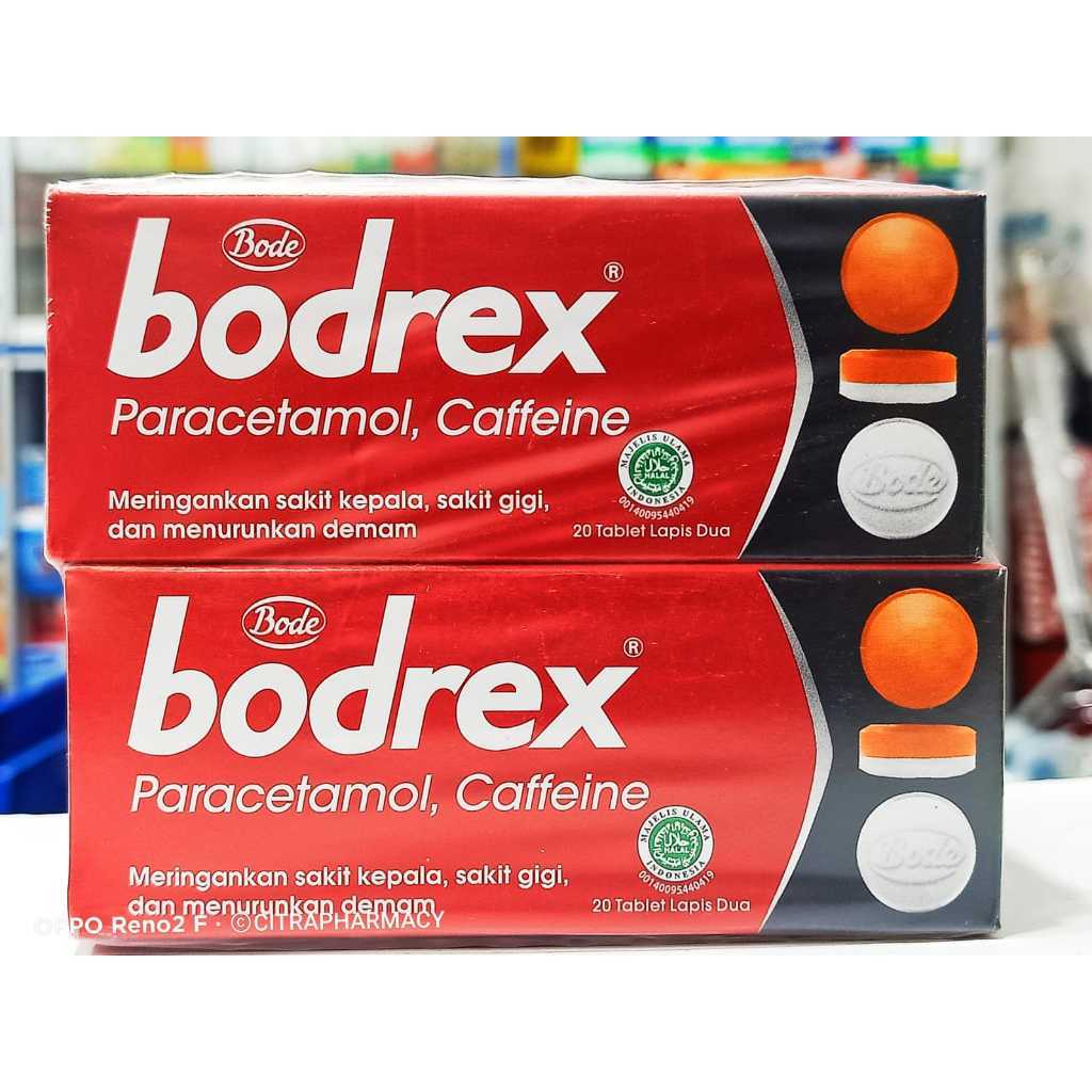 BODREX (1 PAK ISI 12 KOTAK / 240 TABLET) - MEREDAKAN DEMAM, SAKIT KEPALA DAN PUSING