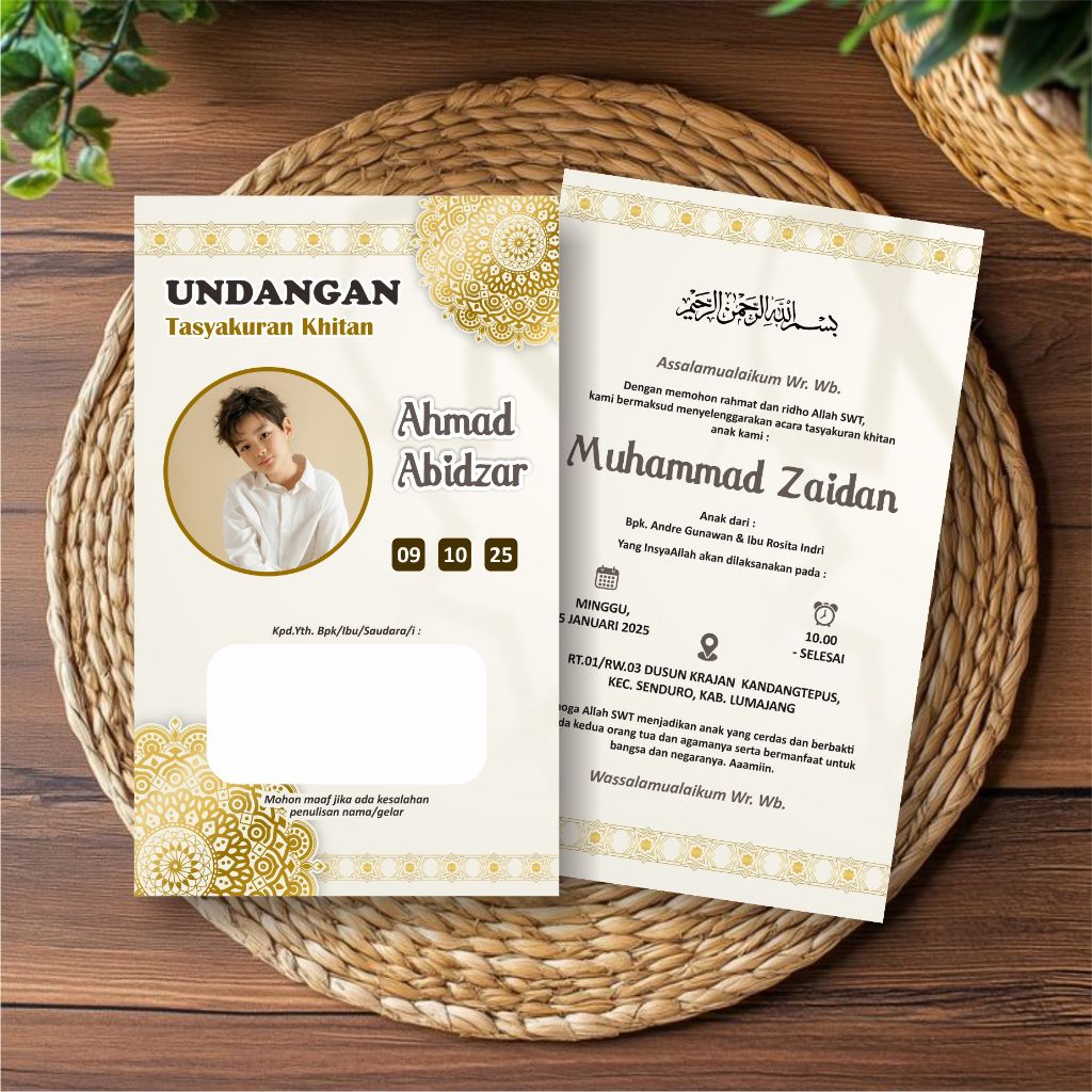 UNDANGAN KHITAN ANAK - UNDANGAN KHITAN - UNDANGAN KHITAN/AQIQAH