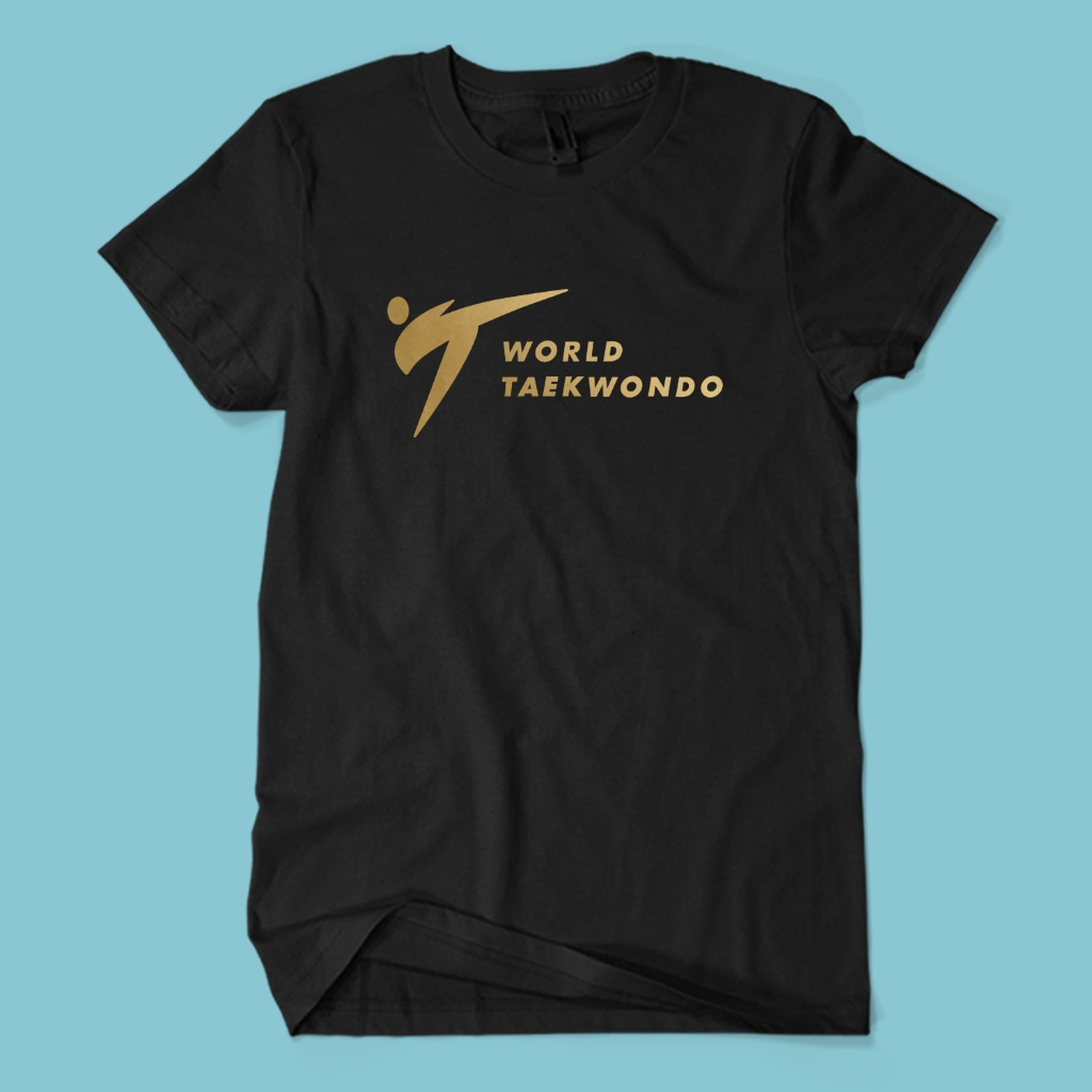 Kaos Distro Premium WORLD TAEKWONDO FEDERATION - Baju Hobi Olahraga Sport Martial Art Korea Unisex D