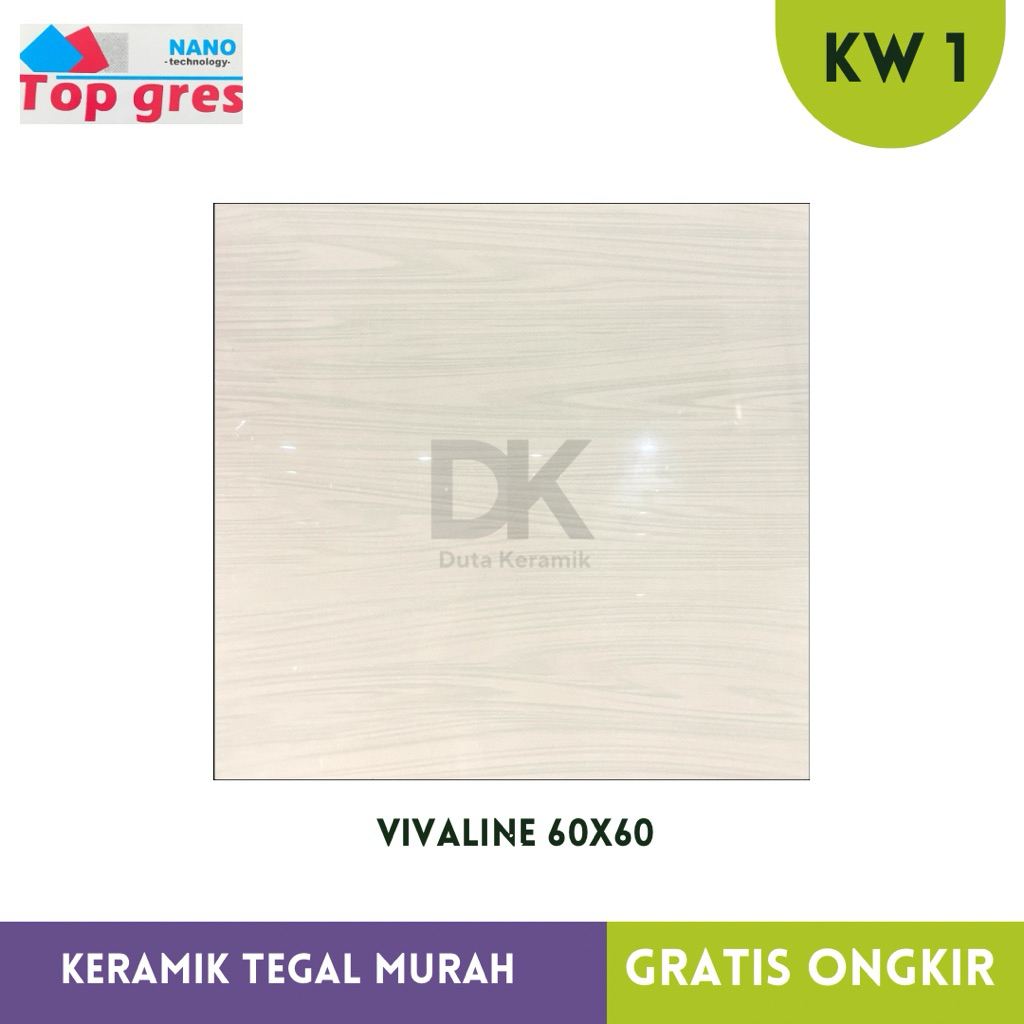 Granit Glaze Polished Vivaline 60x60 Motif kayu Cream Kw1