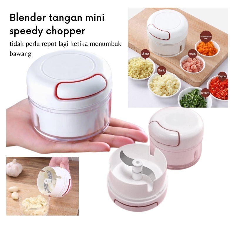 Mini Manual Blender Tanpa Listrik Hemat Energi Chopper Manual Blender Mini Speedy Chopper / Penghalu