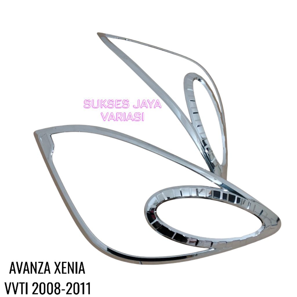 GARNISH LAMPU DEPAN MOBIL NEW AVANZA XENIA VVT-I 2008-2011 CHROME