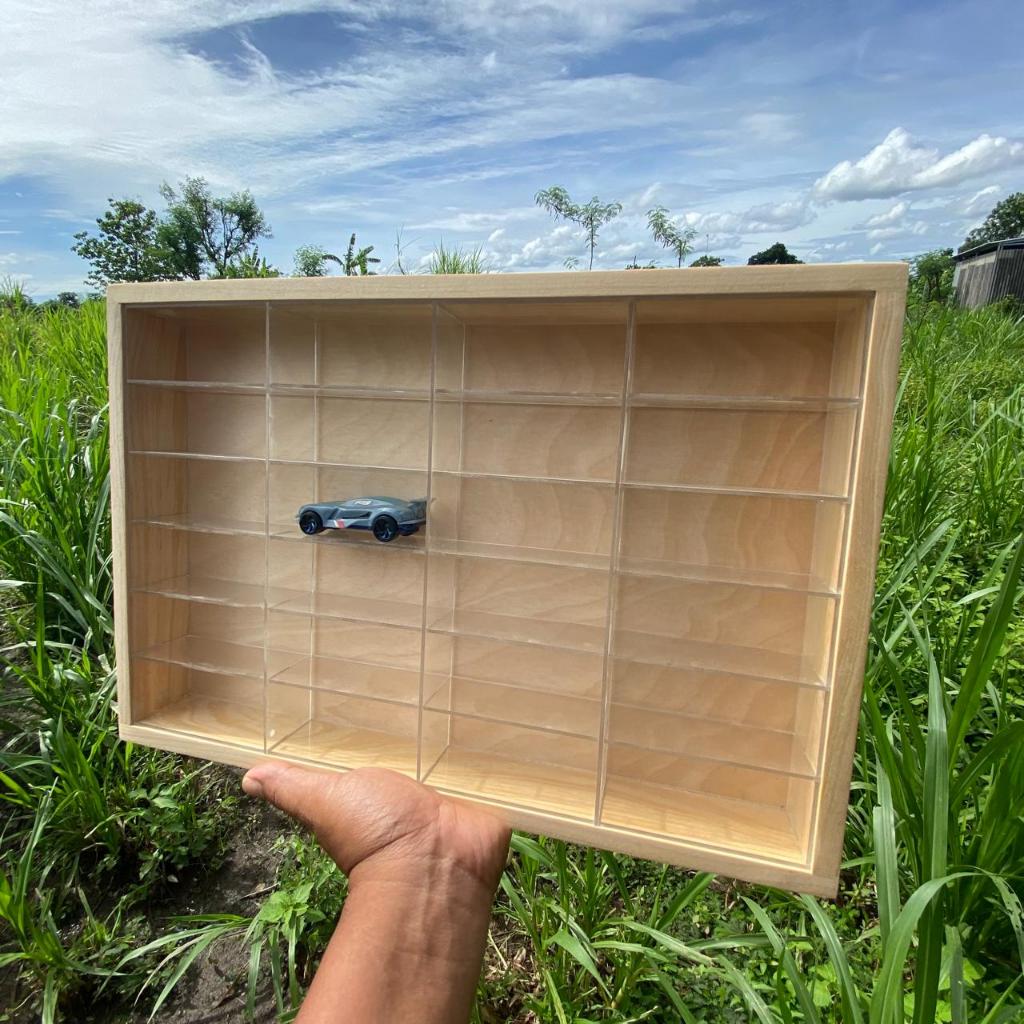 RAK HOTWHEELS AKRILIK VARIASI KAYU