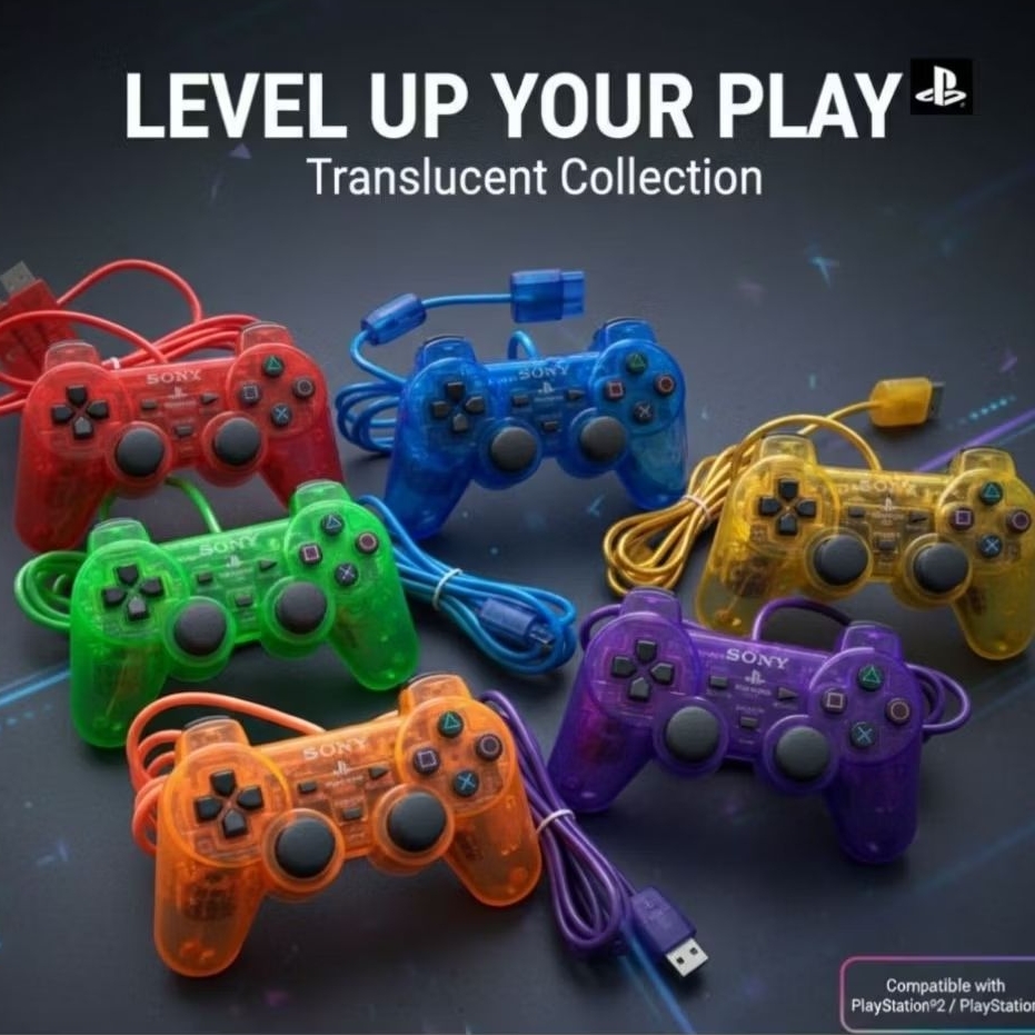 Joystick PS2 / Stick PS2 Sony Warna Transparan Lampu