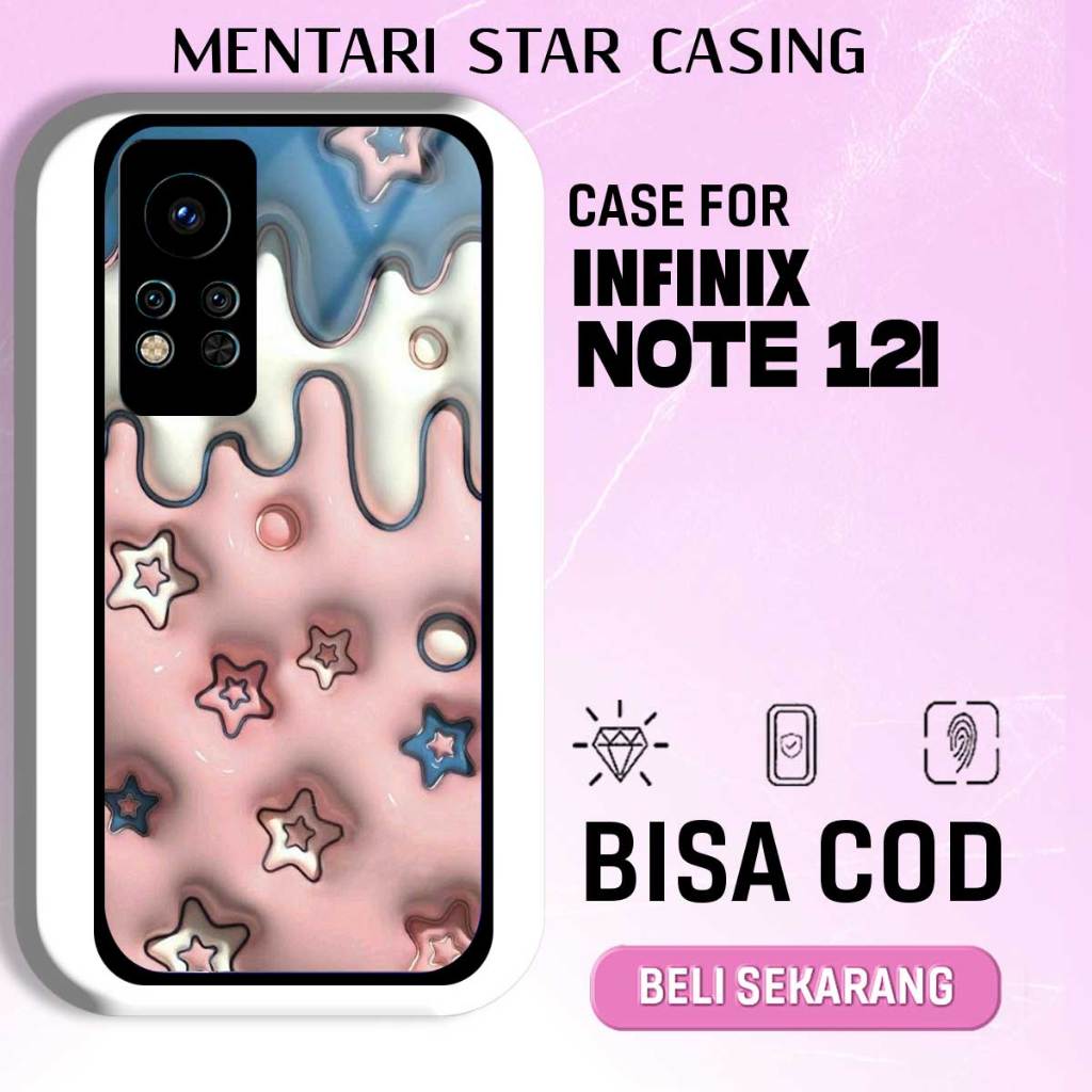 CASE INFINIX NOTE 12i - SOFTCASE PREMIUM MATE HARD CASE - CASE GLOSY HOLOGRAM MOTIF CUTE