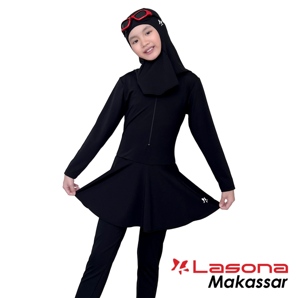 Lasona Kids Burkini Hijab Swimwear Baju Renang Muslim Anak Perempuan TRPM-G3344-E3 Stok MAKASSAR