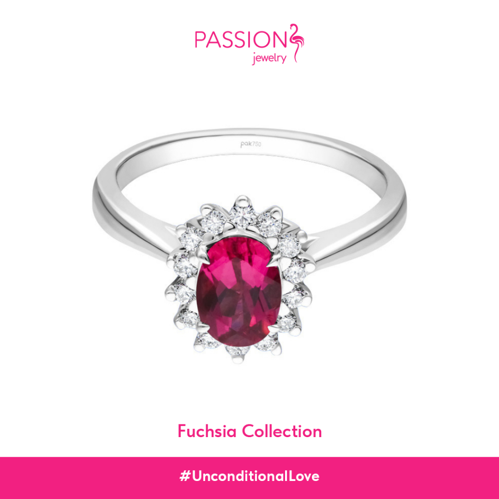 Passion Jewelry - Cincin Berlian Wanita Fuchsia Emas 18K CWF2847