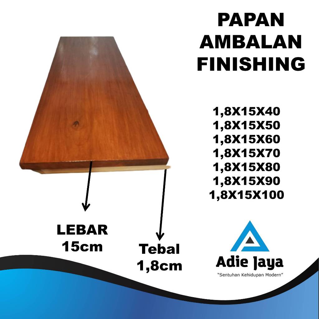 papan ambalan kayu mahoni finishing lebar 15cm