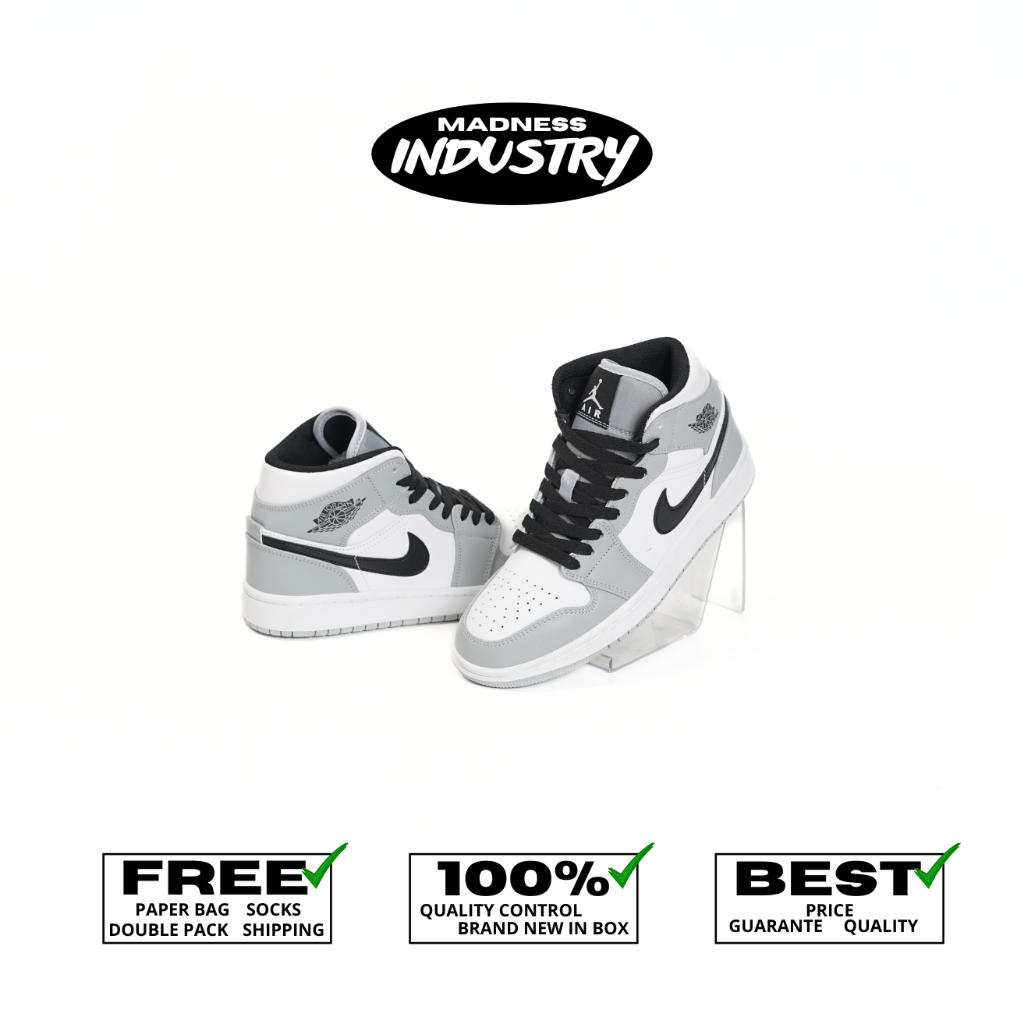 MADNESS - Sepatu AJRDN Mid Smoke Grey " Unisex " 100% BNIB