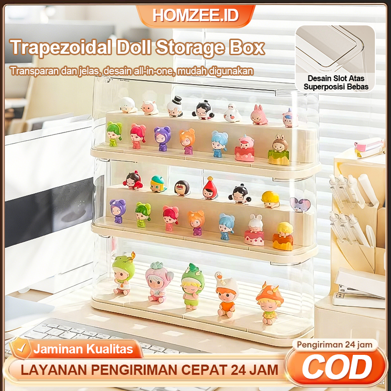 HOMZEE.ID - Kotak Display Action Figure Rak Pajangan Mainan Miniatur Acrylic Box Bening Rak Penyimpa
