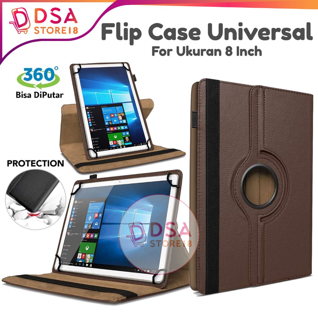 Case SPC L80s/L80s Lite 8" Casing Tablet Universal Cover Rotary 360° Standing Leather Stand Flip Cov
