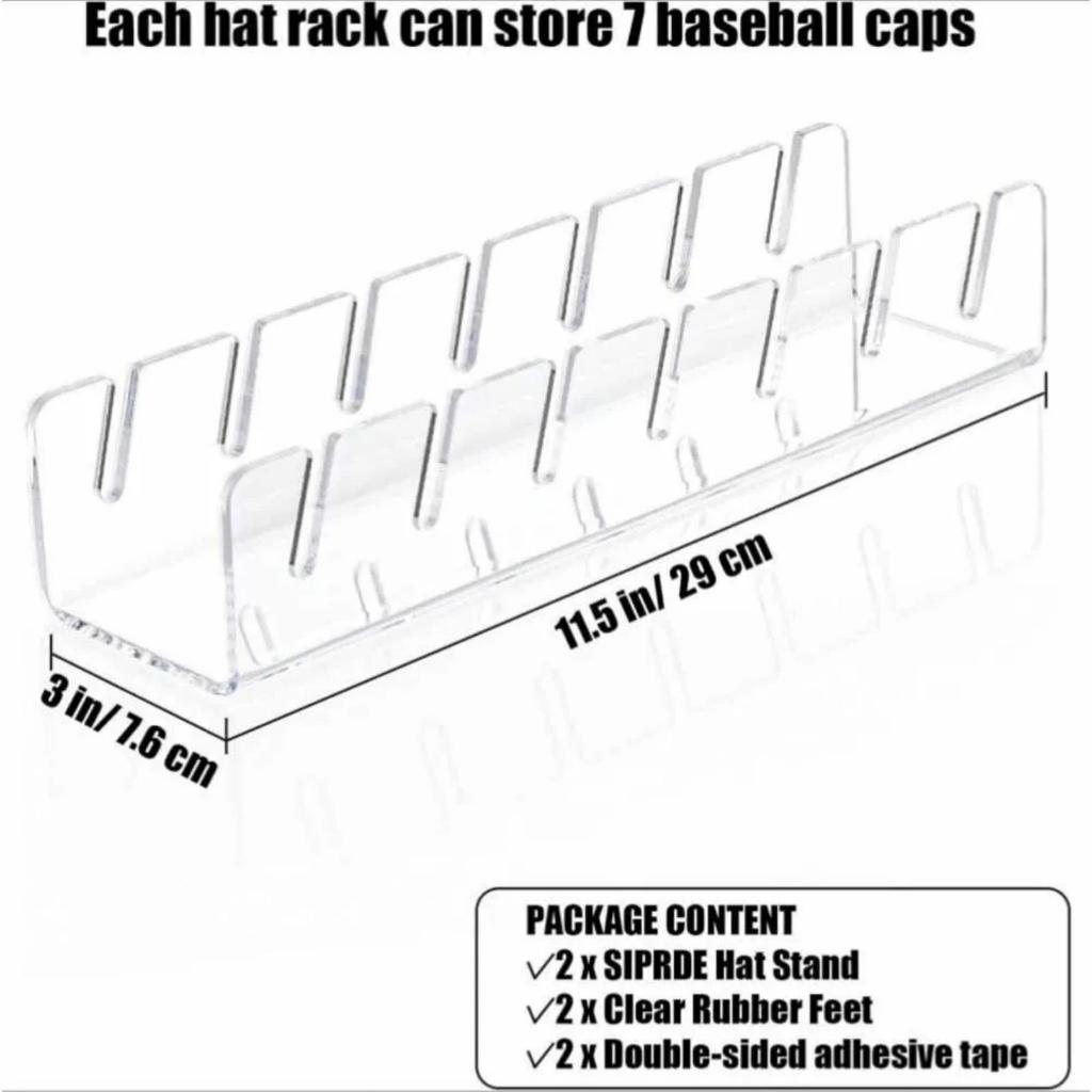 Rak Topi Akrilik/Rak Penyimpanan Topi/Rak Display Topi/Cap Organizer