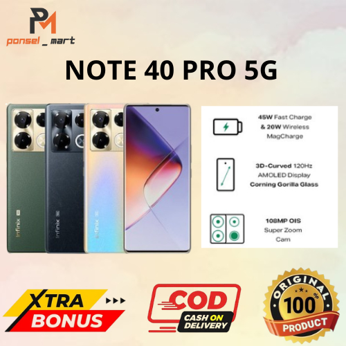 INFINIX NOTE 40 PRO 5G 8/256GB - SECOND - FULLSET - BERGARANSI