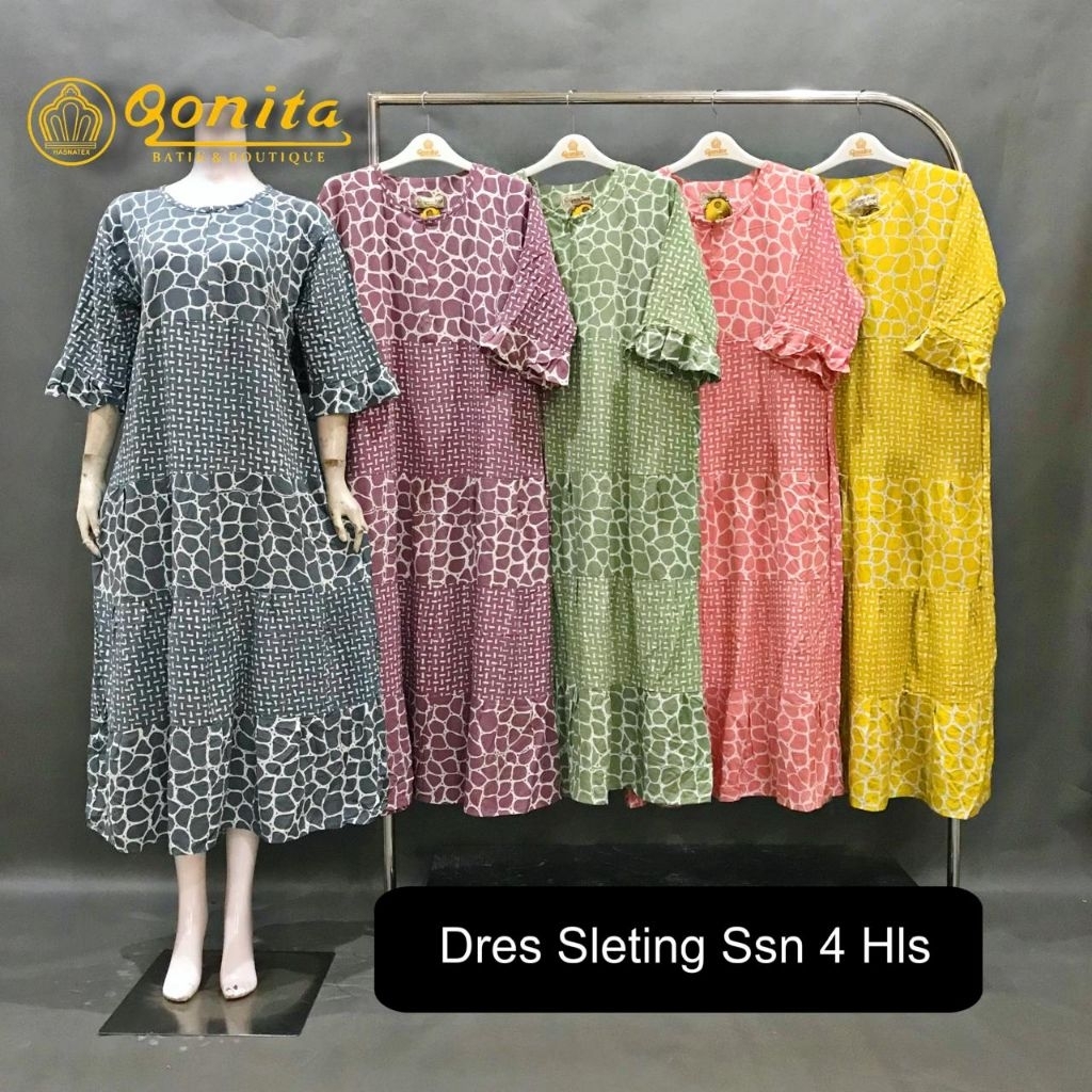 { LD 110 CM } Daster Qonita Batik Pekalongan ll Dres Sleting Susun (4) Hls