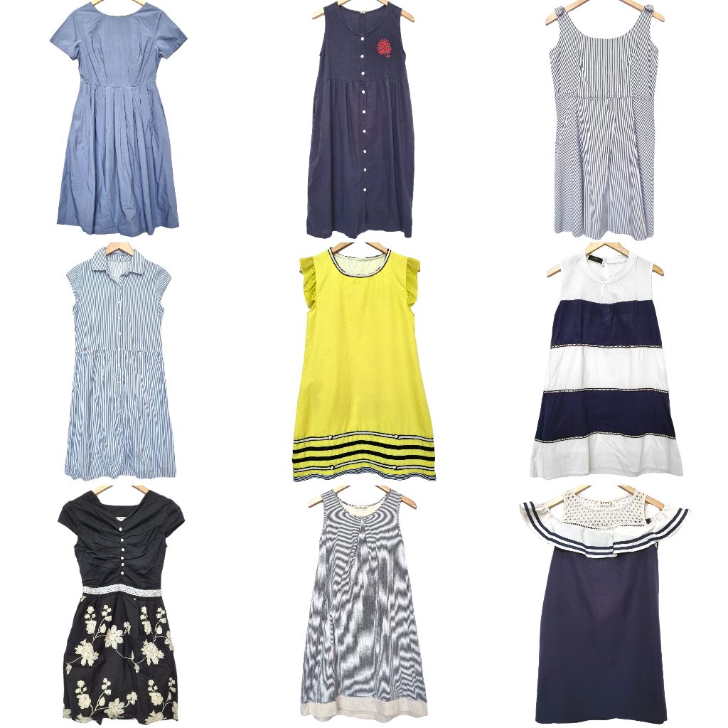 Tile Baju Dress Fashion Cewek Wanita Tanpa Lengan Buntung Kutung Pendek Casual Santai Katun Simple M