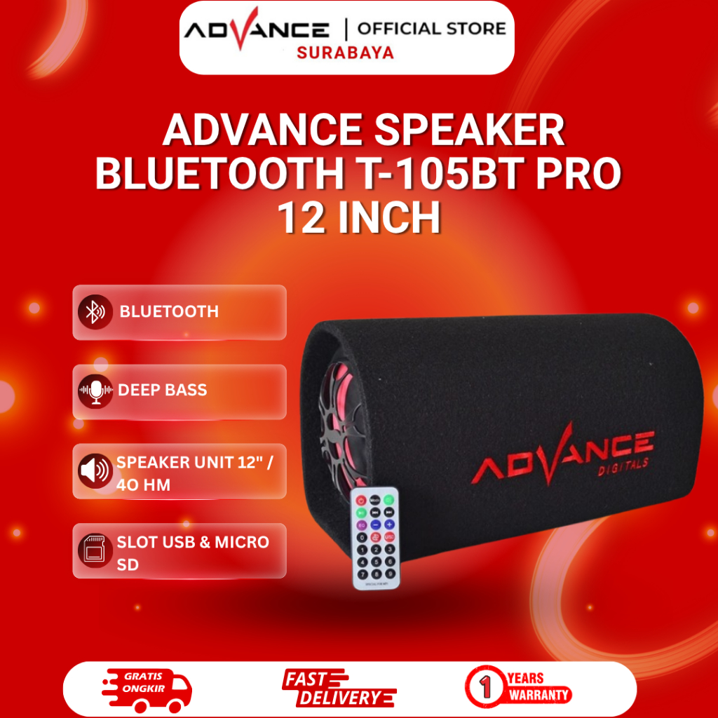 Speaker Advance T105BT PRO Bluetooth Subwoofer Speaker 12inch