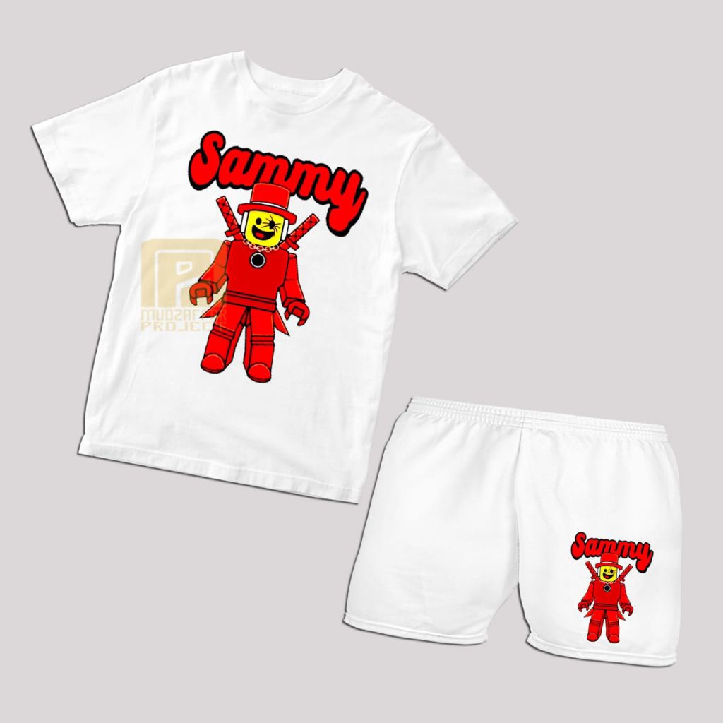 STELAN BAJU KAOS ANAK ANAK ROBLOX SAMMY KARAKTER SETELAN KAOS ANAK ROBLOX SAMMY