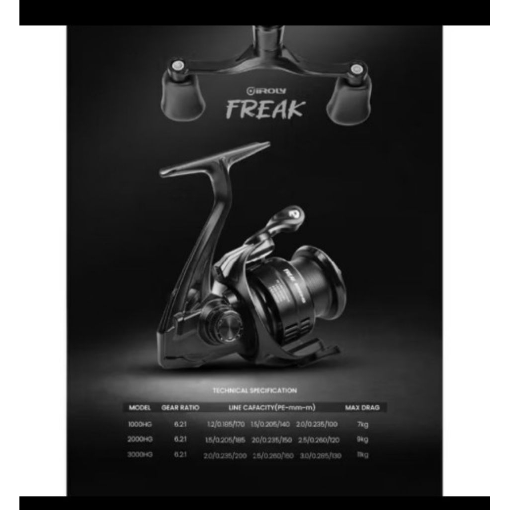 Reel spinning IROLY FREAK HG Twin handle (Power handle)