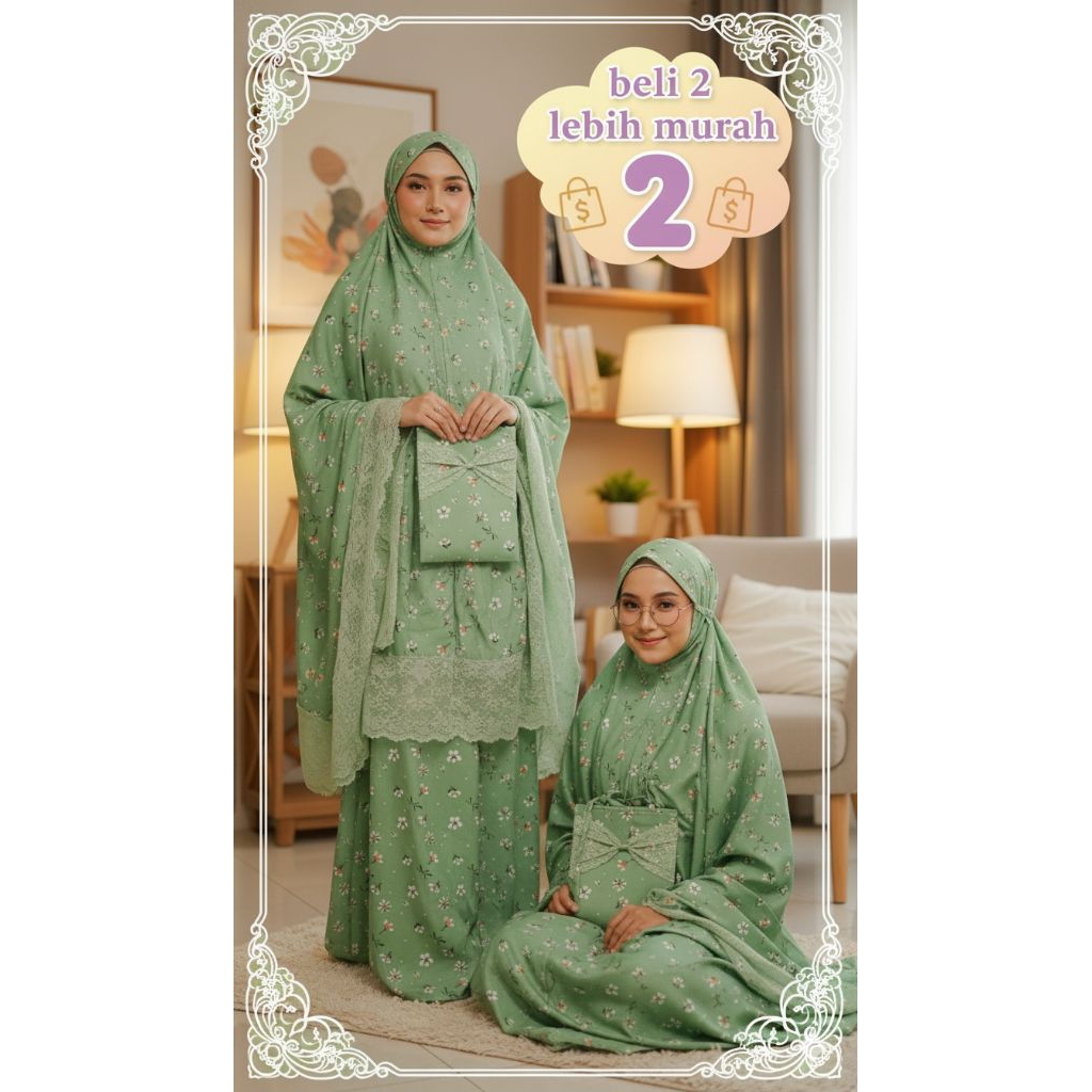 ZaaLove_Beli 2 Lebih Hemat Mukena Salsa Dewasa  Katun Jumbo mewah