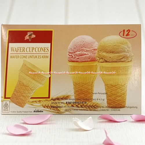 Aladdin 12pcs Wafer Cupcones Ice Cream Cone Tempat Untuk Es Krim 12 pcs Aladin Kon Kone