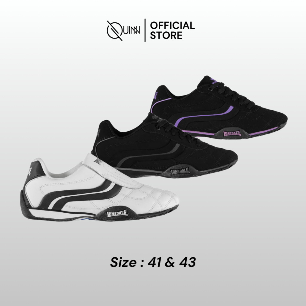 Lonsdale Camden Trainers Shoes Black White BNWB / Sepatu Olahraga Sepeda Lari Wanita Pria Unisex