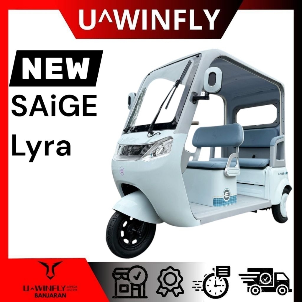 PROMO SEPEDA LISTRIK SAIGE LYRA | Sepeda Listrik Roda 3, Dinamo 800 Watt