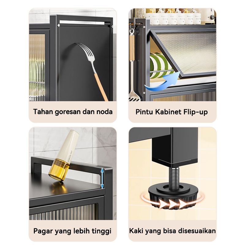 TataBox Rak Piring Tertutup Rak Cuci Piring Lemari Piring Kecil Stainless Steel Rak Dapur Dish