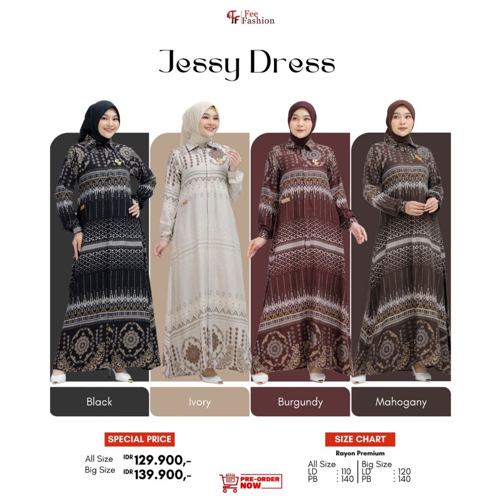 JESSY DRESS - JESSY MIDI DRESS- GAELLA - AYANA MIDI DRESS - FEE FASHION - BAHAN RAYON PREMIUM - GAMI