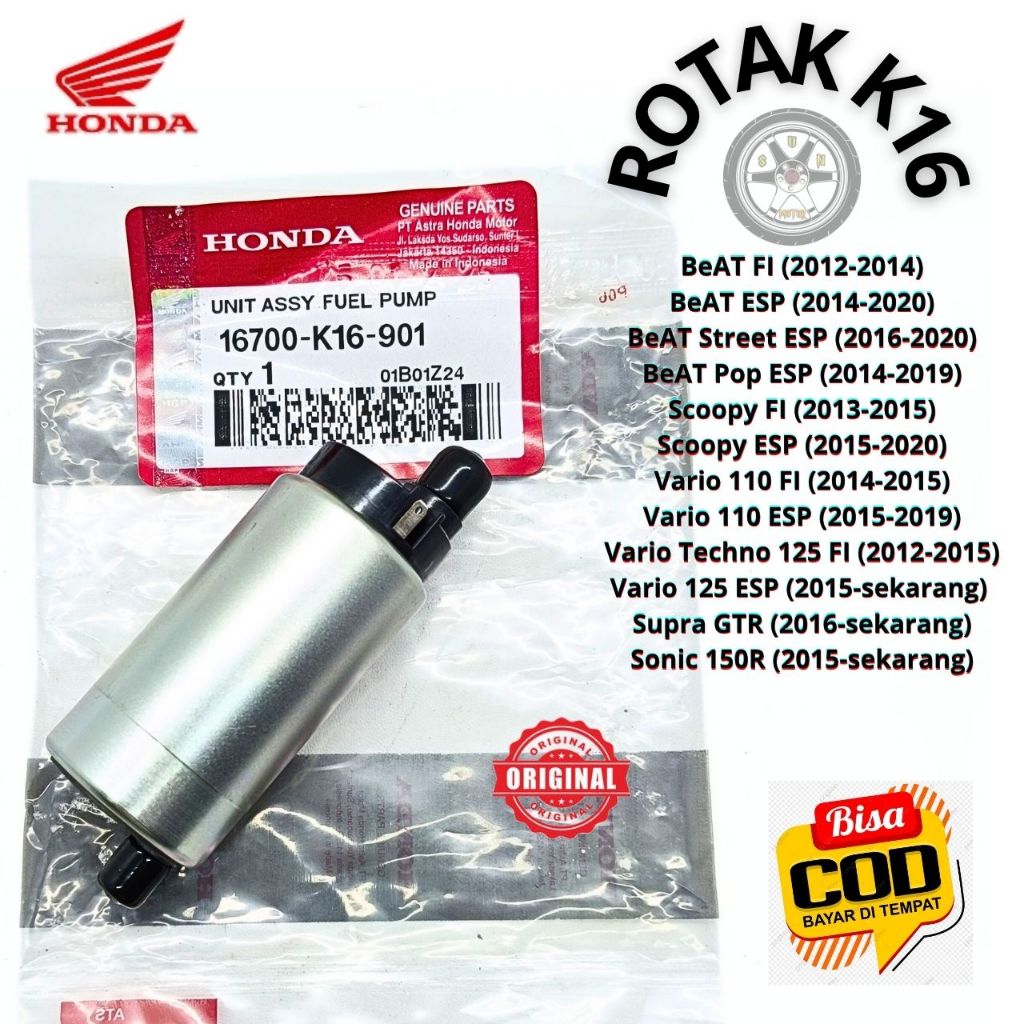ROTAK DINAMO FUEL PUMP INJEKSI K16 ORI AHM BEAT FI ESP STREET POP , SCOOPY FI ESP , VARIO 110 FI ESP