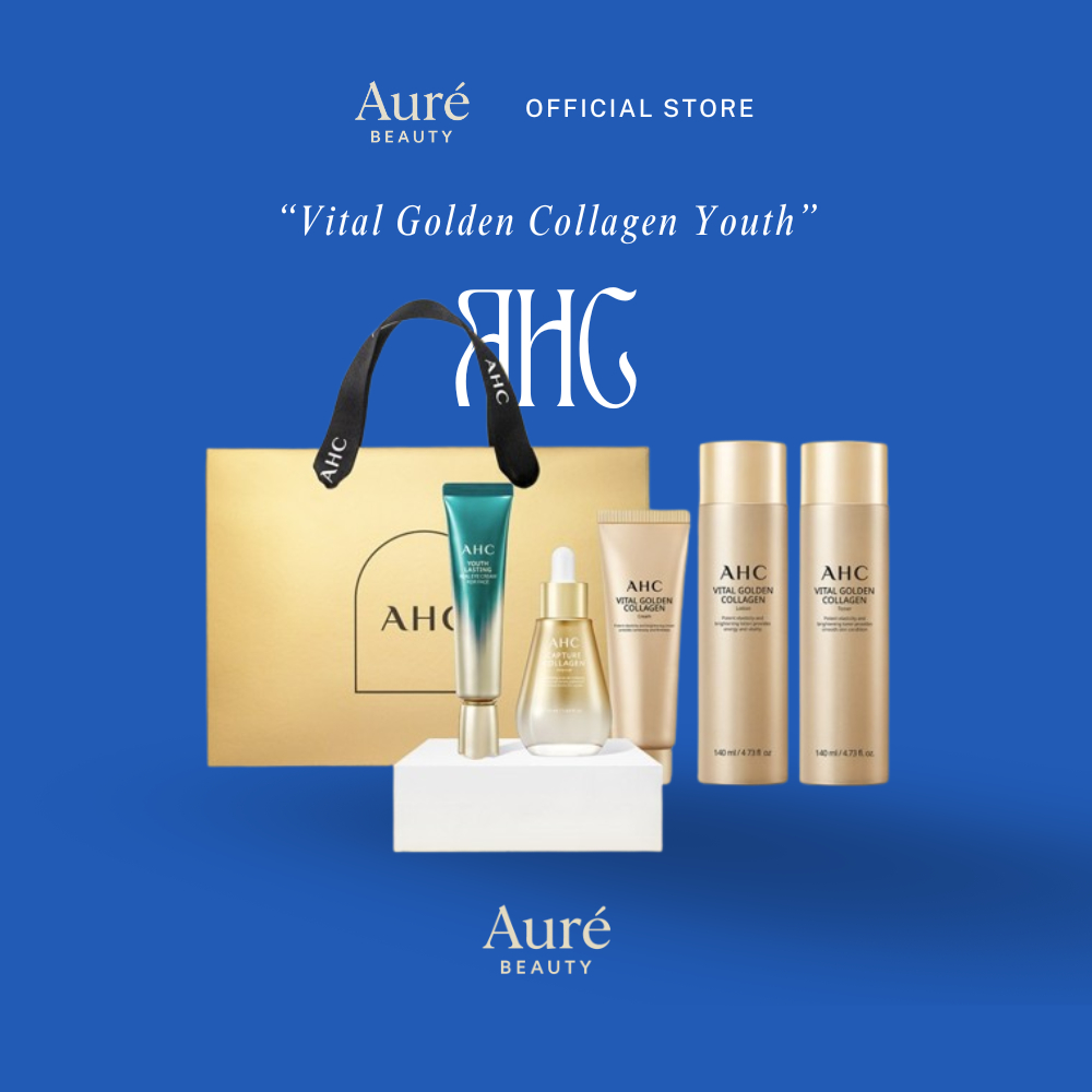[AURE BEAUTY] READY - AHC Vital Golden Collagen Youth Total Skincare 5-Piece Set/Anti Aging Skincare