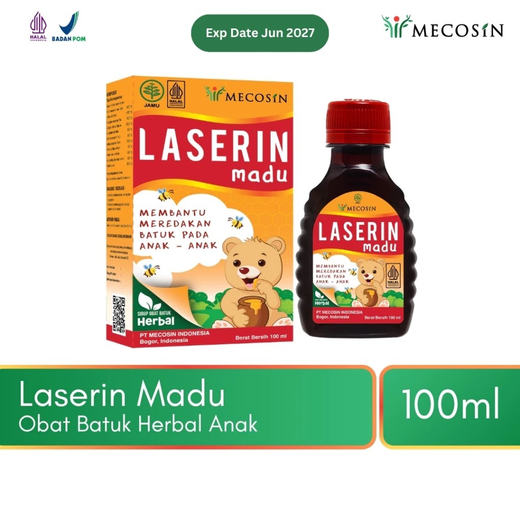 Laserin Madu Obat Batuk Herbal Untuk Anak / Obat Batuk Anak / Obat Batuk Anak Manis / Obat Herbal