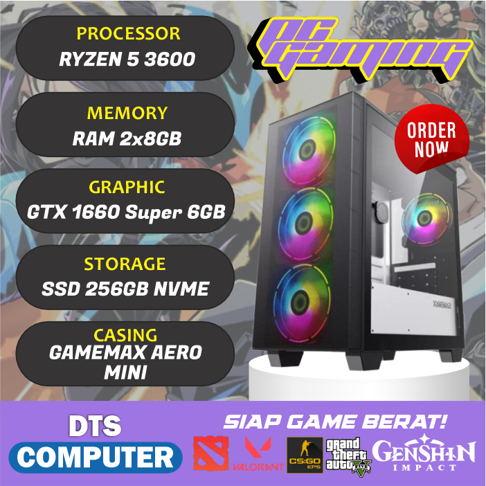PC Gaming | Ryzen 5 3600 | GTX 1660 Super 6GB | 16GB RAM | NVME |