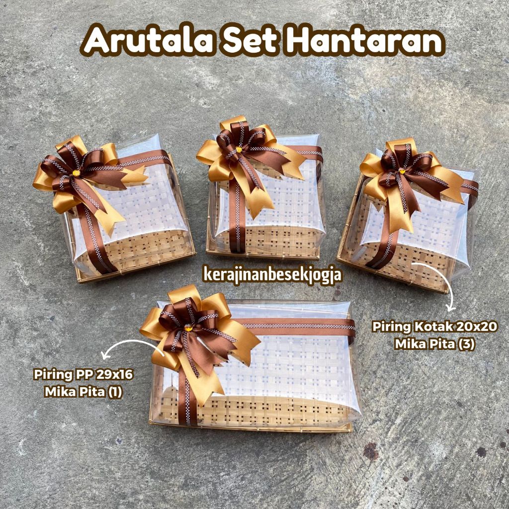 ARUTALA SET HANTARAN BONUS PITA 3PCS | hantaran bingkisan box mika lamaran piring mika box mika hant