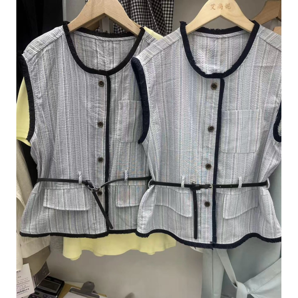 Structured Striped Top